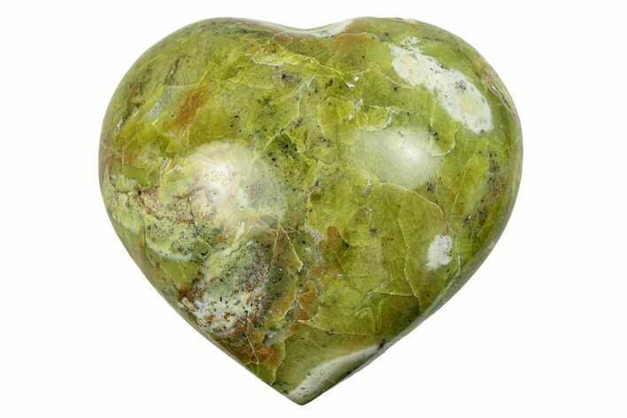 Polished Green Pistachio Opal Heart - Madagascar #249543